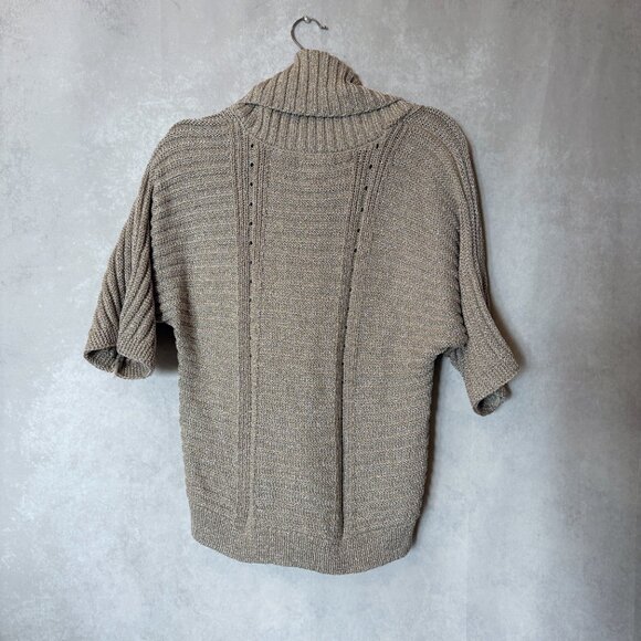 INC International Concepts Sweaters Shimmer Turtleneck Blouse Metallic Beige L - Picture 5 of 9